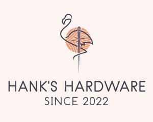 Hank - Flamingo Yarn Ball logo design