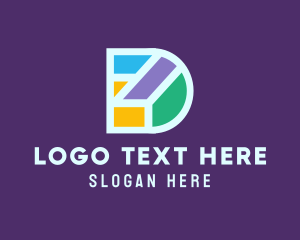 Digital Media - Colorful Geometric Letter D logo design