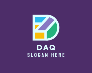 Colorful Geometric Letter D Logo