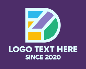 Colorful Geometric Letter D Logo