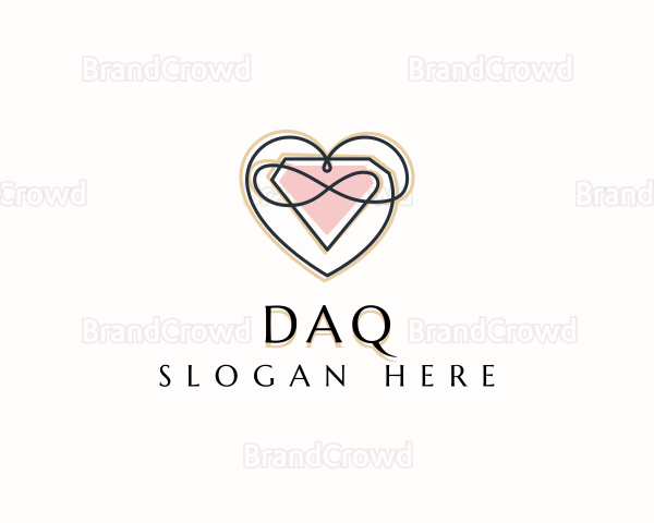 Diamond Heart Gemstone Logo