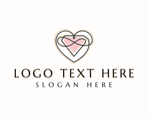 Loop - Diamond Heart Gemstone logo design