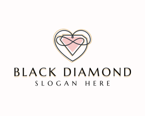 Diamond Heart Gemstone logo design