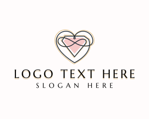 Diamond Heart Gemstone Logo