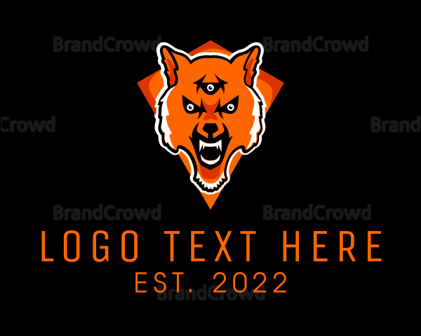 Three Eyed Wolf Creature Logo