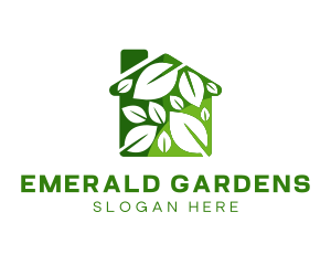 Gardening Greenhouse Leaves logo design