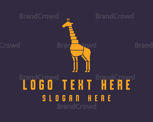 Geometric Tall Giraffe Logo