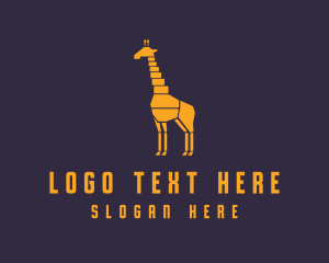 Desert Animal - Geometric Tall Giraffe logo design