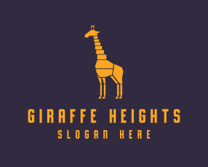 Geometric Tall Giraffe logo design