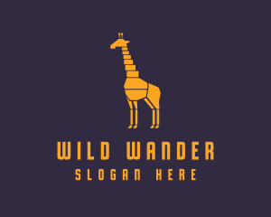 Geometric Tall Giraffe logo design