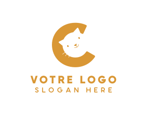 Veterinarian - Kitten Cat Pet Letter C logo design