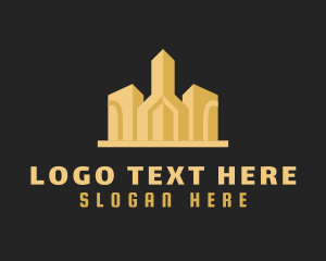 Gold Building - Gold Residential Building logo design