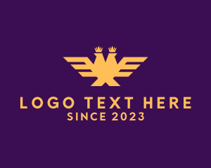 Military - Golden Crown Eagle logo design