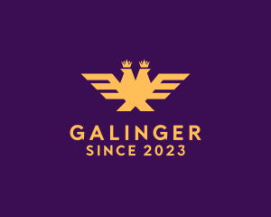 Monarchy - Golden Crown Eagle logo design