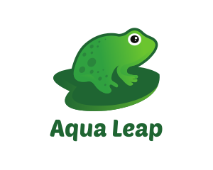 Amphibian - Lily Pad Frog logo design