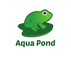 Pond - Lily Pad Frog logo design