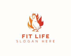 Roast - Chicken Fire Grill logo design