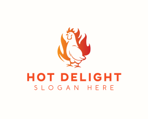 Chicken Flaming Grill logo design