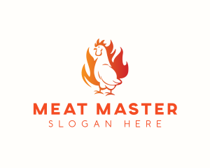 Chicken Flaming Grill logo design