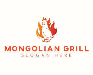 Chicken Flaming Grill logo design