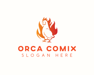 Grill - Chicken Fire Grill logo design