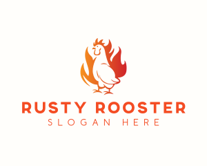 Chicken Flaming Grill logo design