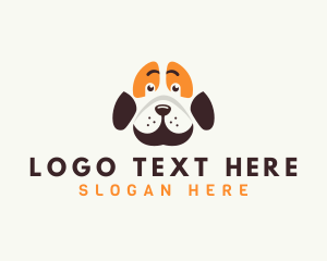Orange Puppy - Cute Dog Paw logo design