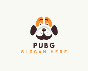 Orange Puppy - Cute Dog Paw logo design