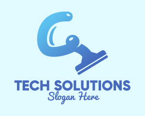 Blue Cleaning Squeegee Logo