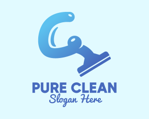 Blue Cleaning Squeegee logo design