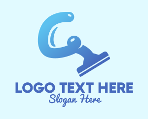 Squilgee - Blue Cleaning Squeegee logo design