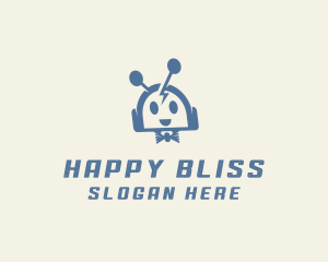 Happy Bow Tie Robot logo design