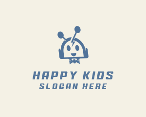 Happy Bow Tie Robot logo design