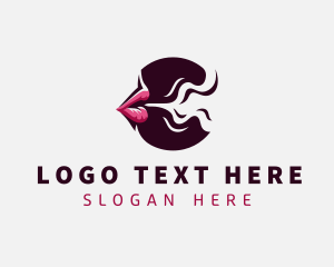 Vapor - Smoking Mouth Lips logo design