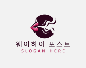 Smoking Mouth Lips logo design