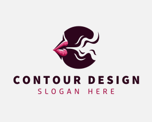 Smoking Mouth Lips logo design