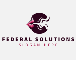 Smoking Mouth Lips logo design