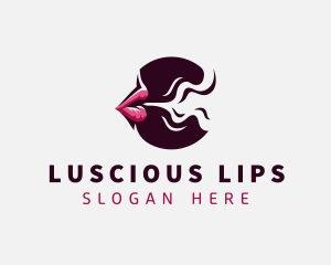 Lips - Smoking Mouth Lips logo design