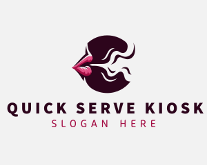 Smoking Mouth Lips logo design