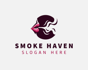 Smoke - Smoking Mouth Lips logo design