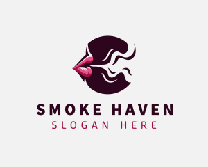 Smoking - Smoking Mouth Lips logo design