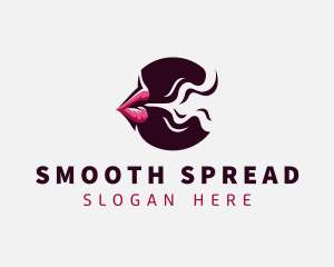 Smoking Mouth Lips logo design