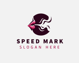 Smoking Mouth Lips logo design