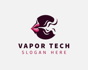 Vapor - Smoking Mouth Lips logo design