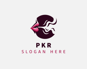 Smoking Mouth Lips logo design