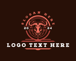 Cattle - Horn Bull Texas logo design