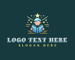 Author - Child Kindergarten Book logo design