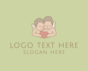 Children - Cupid Heart Angel logo design