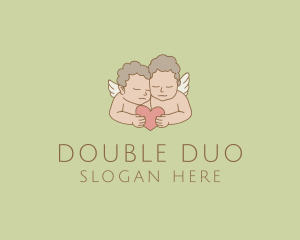 Twins - Cupid Heart Angel logo design