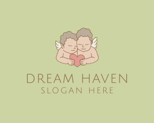 Cupid Heart Angel  logo design